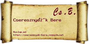 Cseresznyák Bere névjegykártya